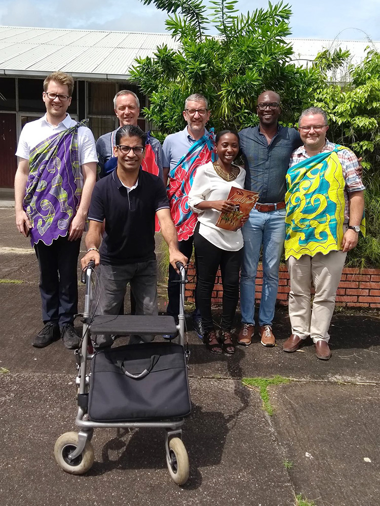 The Brussels delegation in front of the Urban House Suriname