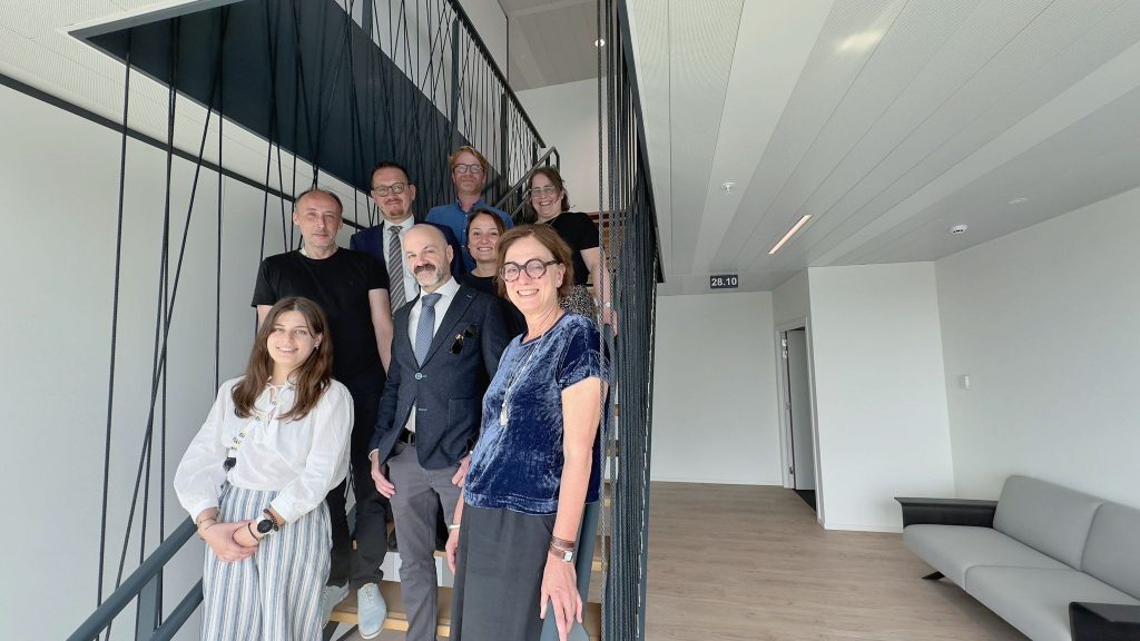 Group photo on a staircase