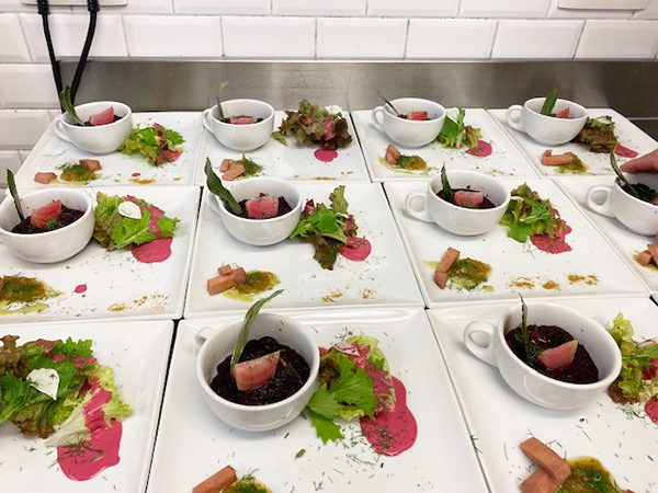 Dishes on the pass, ready to be served