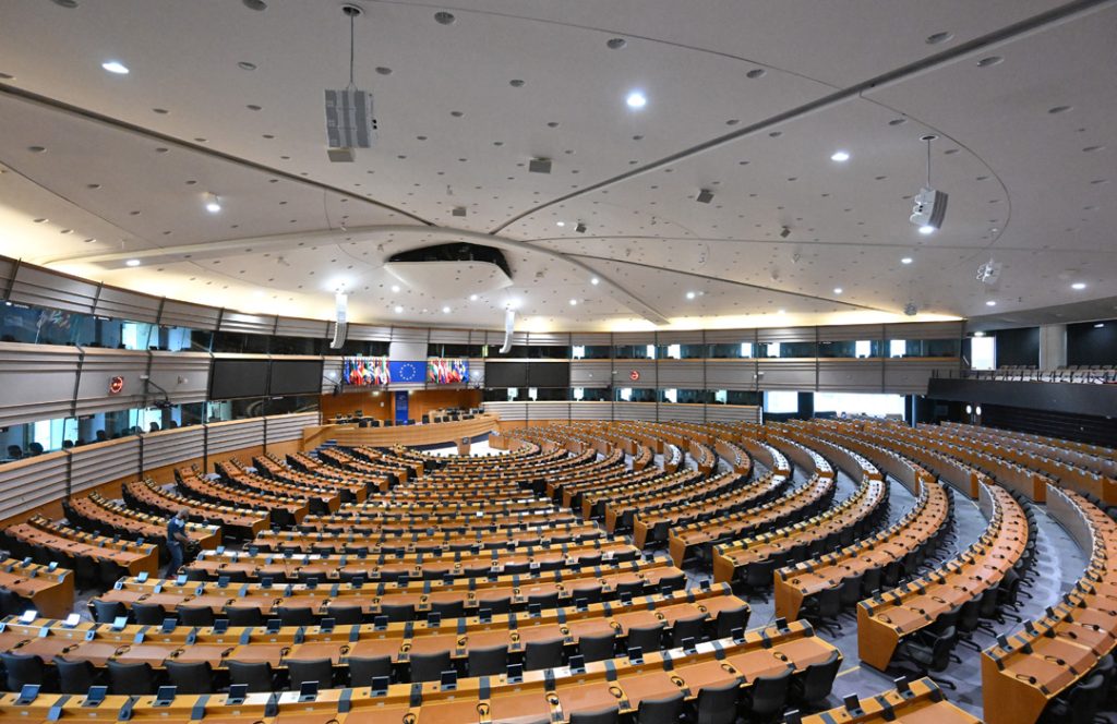 L’hémicycle du Parlement européen à Bruxelles