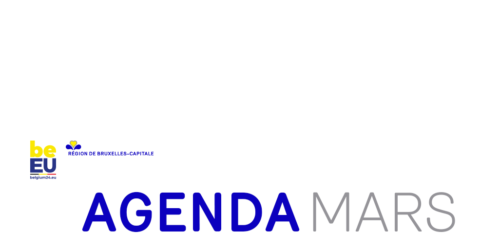 Les mots "Agenda mars" apparaîssent avec les logos de la Région et de la présidence.